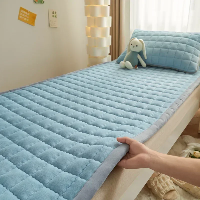 1PC Multi Size Soft Thin Mattress Printed Class A Milk Flour Mattress Solid Color Tatami Student Dormitory Rental House