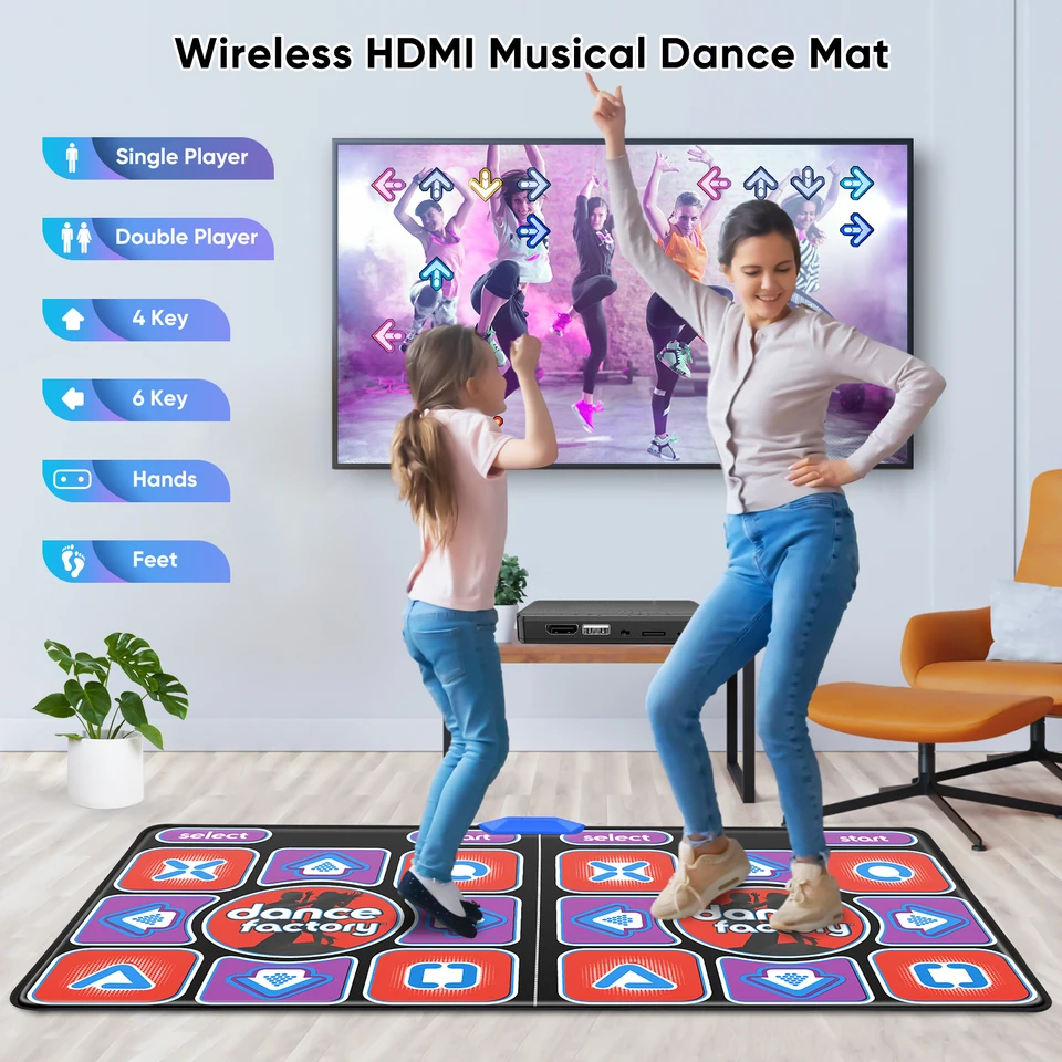 Tappetino da ballo musicale antiscivolo e resistente per bambine, modelli aggiornati, con ricevitore wireless e 58 giochi e 100 brani musicali._voghion.com