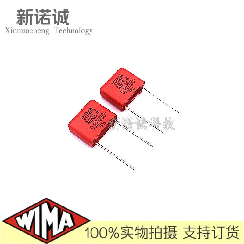 2 Condensatori WIMA MKS4 0,22uF 1000V 5% Passo 27,5mm. Made In Germany!