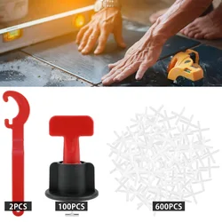 Kit de système de nivellement de carreaux réutilisables, 702 pièces, 100 pièces, espaceurs de nivellement de carreaux, outil de fente transversale de carreaux avec 2 clés, Ins en céramique, 600 pièces 