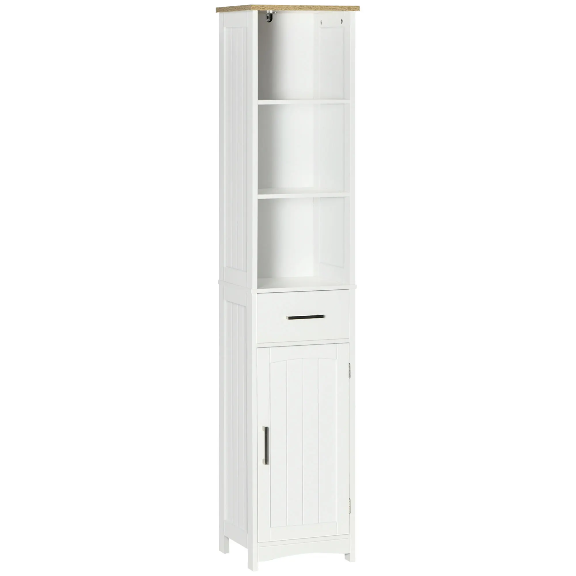 kleankin Armario de Baño con 2 Puertas y 2 Estantes Ajustables de 7 Niveles  Mueble Auxiliar de Almacenaje para Salón Cocina Antivuelco 60x30x80 cm  Blanco