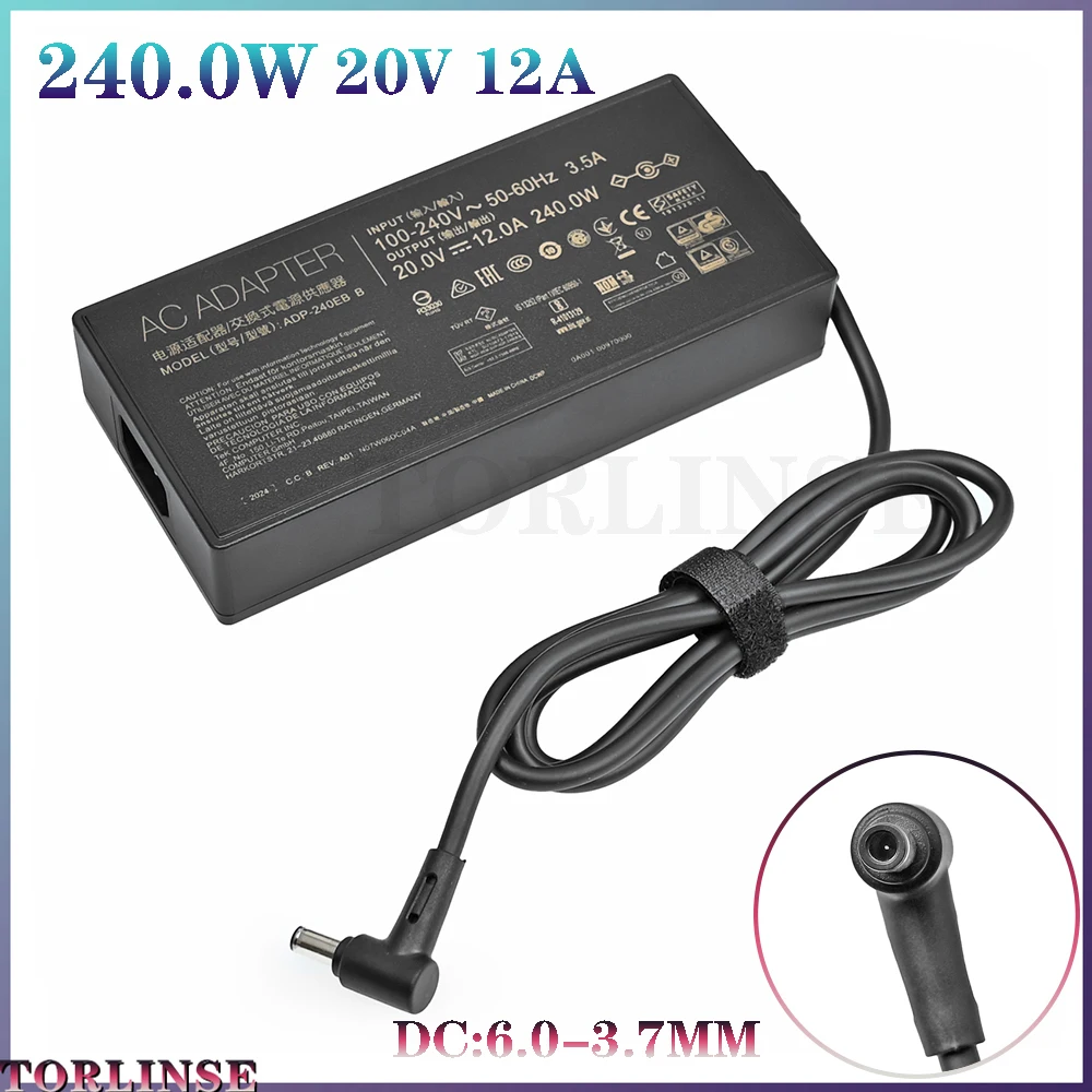 

New 20V 12A 240W AC Adapter Laptop Charger For ASUS ROG 15 GX550LXS RTX2080 Power Supply ADP-240EB B 6.0 X 3.7mm