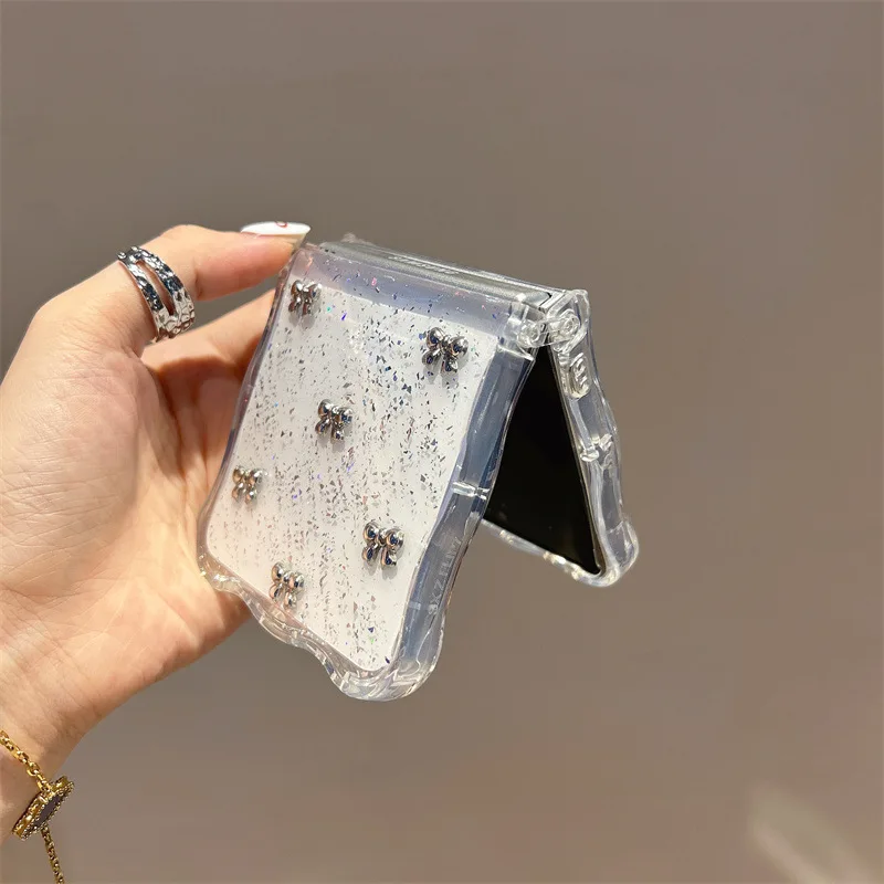 Luxury Glitter 3D Love Heart Bowknot Phone Case with Lanyard - Shockproof Cover