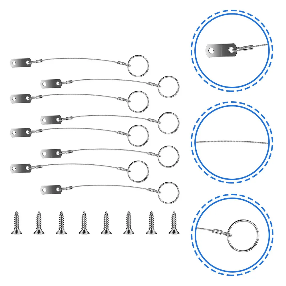 1세트 스테인리스 스틸 테더 케이블 랜야드 안전 로프 해양용 하드웨어 테더 와이어 (탑스 보트 데크 힌지 손실 방지용)