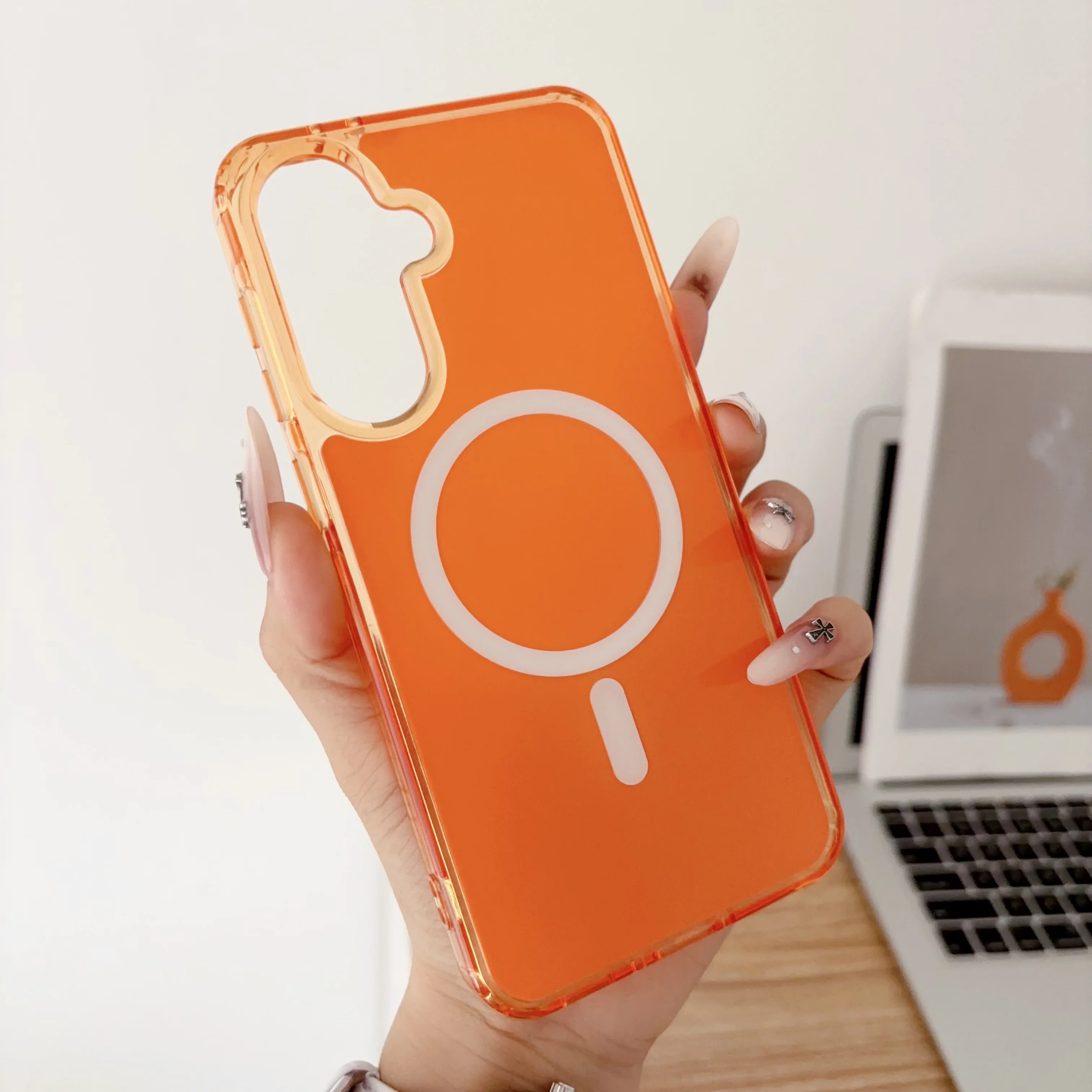 Hybrid Shockproof Magnetic Phone Case with Slim Hard PC Back Cover