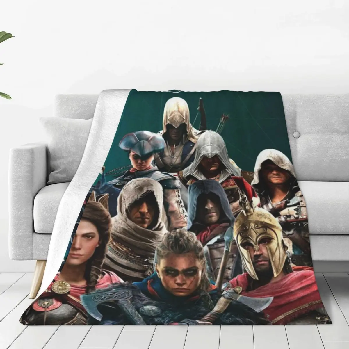 Assassins Creed Mirage Coperte Velluto Stampato Collage Multifunzione Coperta Super Morbida Per Divano Copriletto Da Viaggio