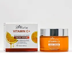 Radiant Glow Vitamin C Skincare Collection: Moisturizing Serum, Cream, Cleanser, Essence Toner, and Hydrating Body Lotion (Face Cream 50ML)