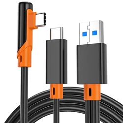 High-Speed USB 3.0 to Type-C Charging Cable for VR Headset Accessories (Orange Black 5m)