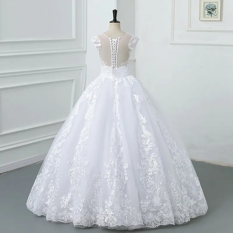 Maria Novia Customized Vestido De Noiva 2024 New Wedding Dress V-neck Luxury Lace Wedding Gown With Train Ball Gown Plus Size 5
