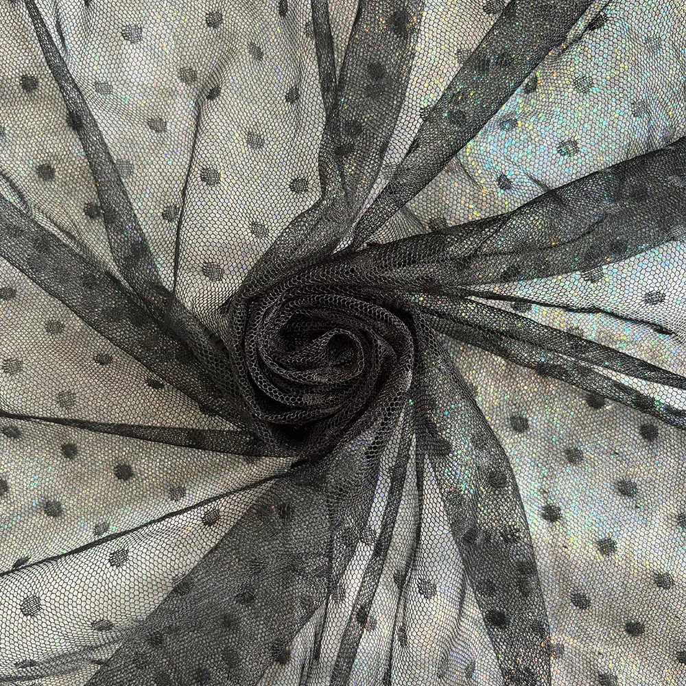 100X150cm Lace Mesh Dot Jacquard Fabric Tulle For Women Dress Clothing DIY Mosquito Polyester Net Patchwork Needlework Materials