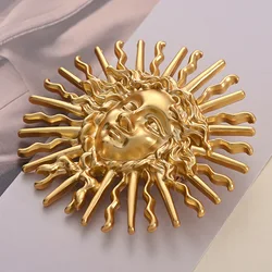 Vintage Gold Sun Goddess Brooch - Unisex Trendy Metal Pin Jewelry Accessory (XZ1768 - 1)