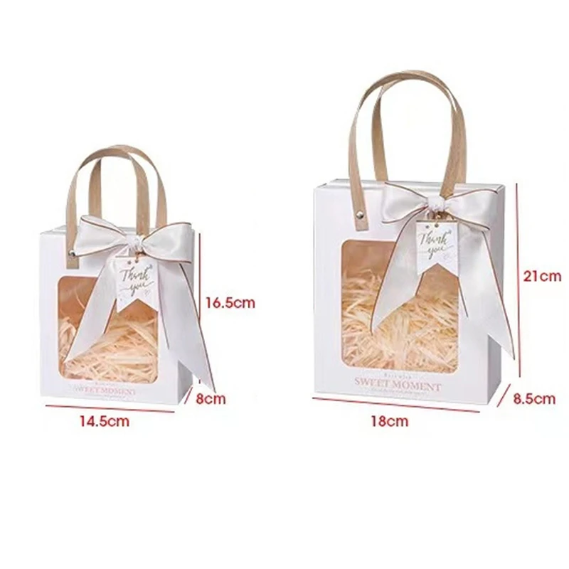 10/20pcs Transparent Window Paper Gift Bags with Handles – Wedding Birthday Party Favor... - SKU PGB17023 - UGI Packaging