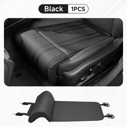 Enhanced Driver Seat Leg Support Cushion Mat Footrest Pad Cover - Four Seasons (Black 1PCS)