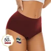 3Pcs/Set Women Menstrual Panties Cotton High Rise Period Underwear High Absorbency Leak Proof Heavy Flow Incontinence Briefs
