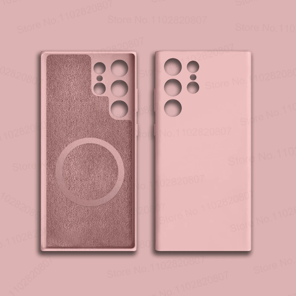 thumbnail image 1 of For Magsafe-funda magnética para For Samsung Galaxy S22, S23, S24 Ultra, S21 FE, funda de carga inalámbrica, accesorios de silicona líquida, 1 of 5