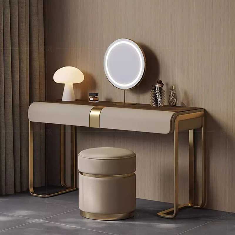 

Bedroom Led Light Dressing Table Mirror Luxury Drawer European Dressing Table Girls Makeup Tocador De Maquillaje Furniture