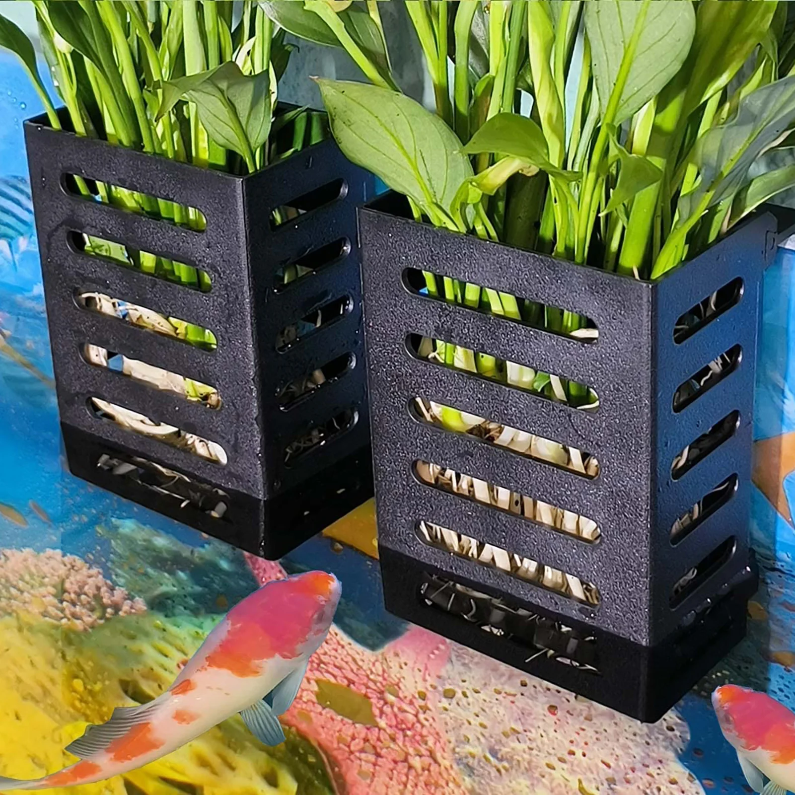 Durable Hanging Bracket for Aquatic Plant Display in Fish Tanks
