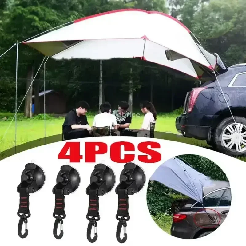 Tarp Anchors Car Awning Suction Cup Anchor With Securing S Hook Tie Down Heavy Duty Sucker Cup Outdoor Camping Tarp Accessory Use Orange Tarp