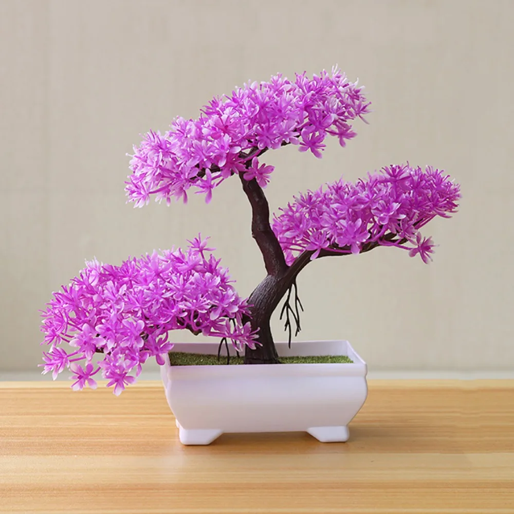 Artificial Plant Artificial Flower Home Decor Bonsai Tree Pot Plant Fake Flower Potted Ornament For Home Room Garden Decoration 9