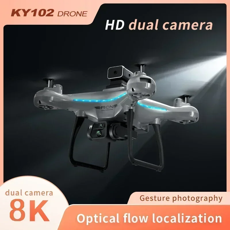 Drone Quadcopter KY102 Drone Professional 8K HD Dual Camera Aerial 360 Obstacle Avoidance Optical Flow Four-Axis RC Aerocraft