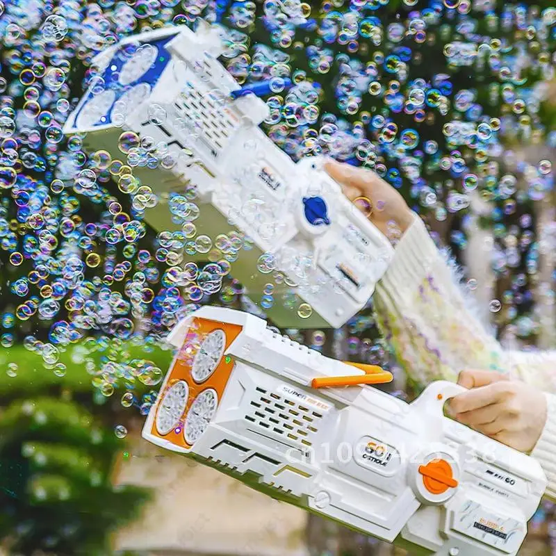 60 Holes Bubble Gun LED Light Electric Automatic Rocket Soap Bubble Machine Toys for Kids Outdoor Wedding Party Children's Gifts 6