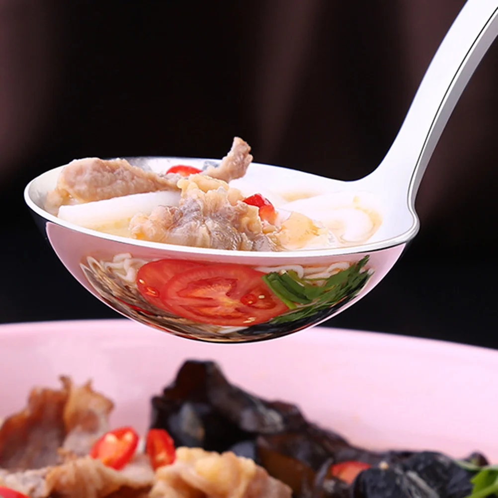 Spoon Stainless Steel Spoons Long Handle Fruit Knife Soup Scoop Noodle for Serving Food