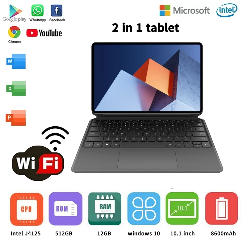 tablet tripod 【Free Shipping】HD Wifi 2 in 1 Tablet Laptop Windows 10 Intel Celeron Quad Core 12GB RAM 512GB ROM 10.1 Inch Tablet Keyboard Case tablet stand holder