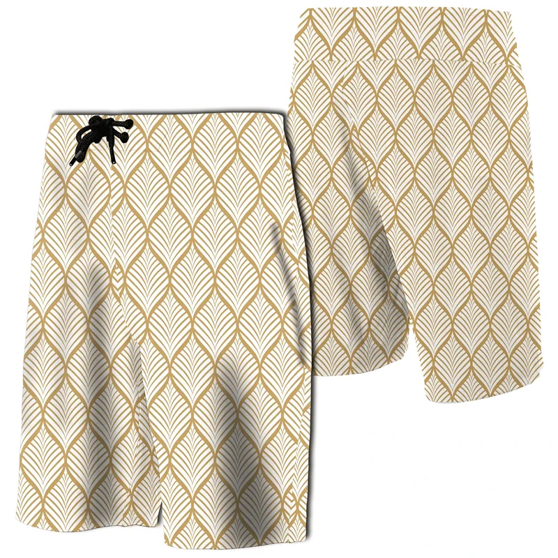 New Floral Shorts Palm Trees Leaves Seamless Board Shorts Men Hawaii Beach Shorts Swim Trunks Women Vacation Short Pants 2
