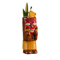 Hawaiian Style Brown Tiki Mug Creative Cocktail Mug Cup Zombie Ceramic Tiki Mug Drinkware Cup Mug For Tiki Bar Party 6