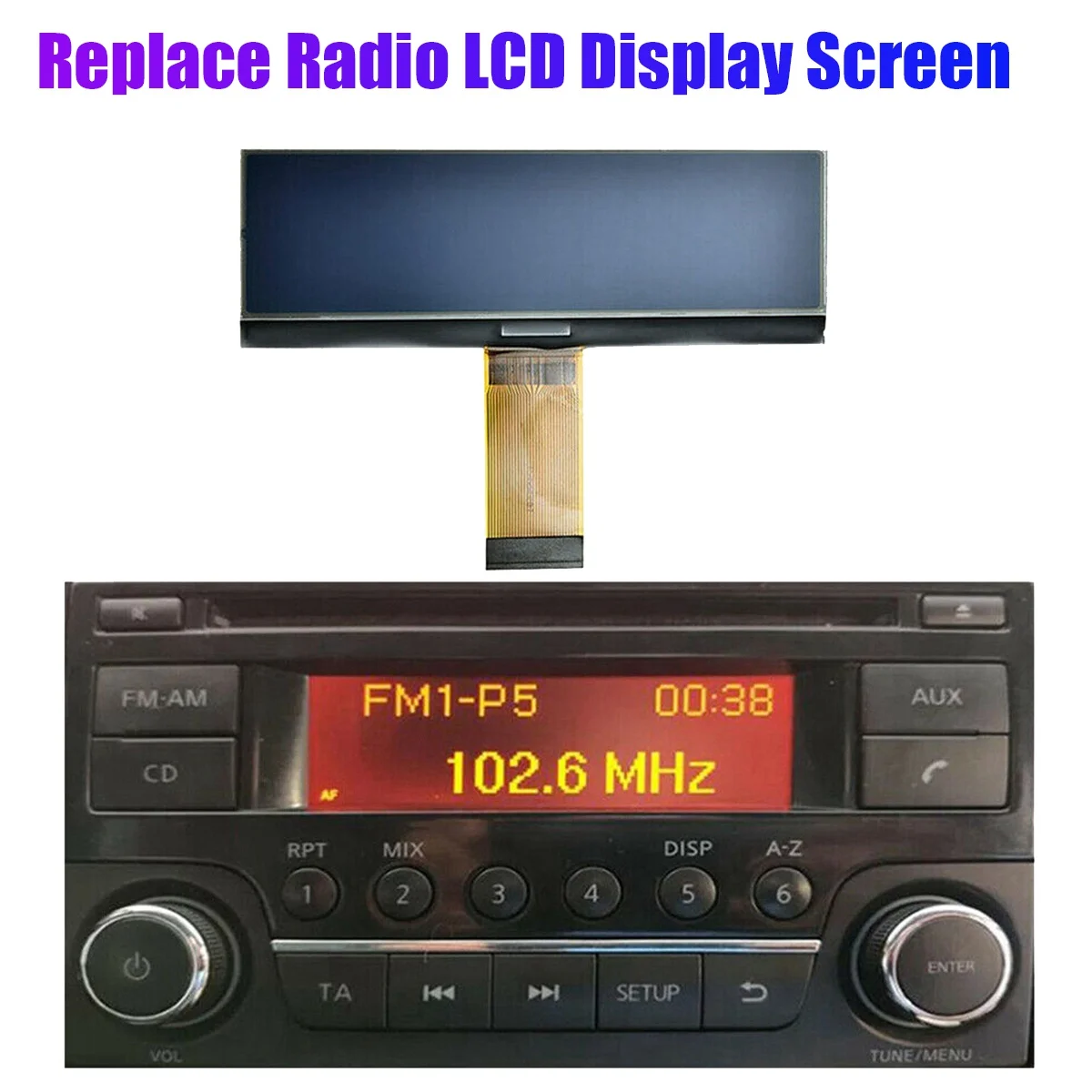 CD Player FM Radio Pixel Replace LCD Display Screen for Nissan Juke Qashqai X-Trail Frontier Note Navara Suzuki Equator car stereo