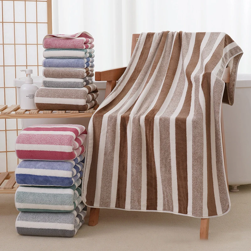Striped Pattern Bath Towel Soft Hand Towel home Quick Drying Absorbent Towels For Bathroom Daily Use Thickened Soft Face