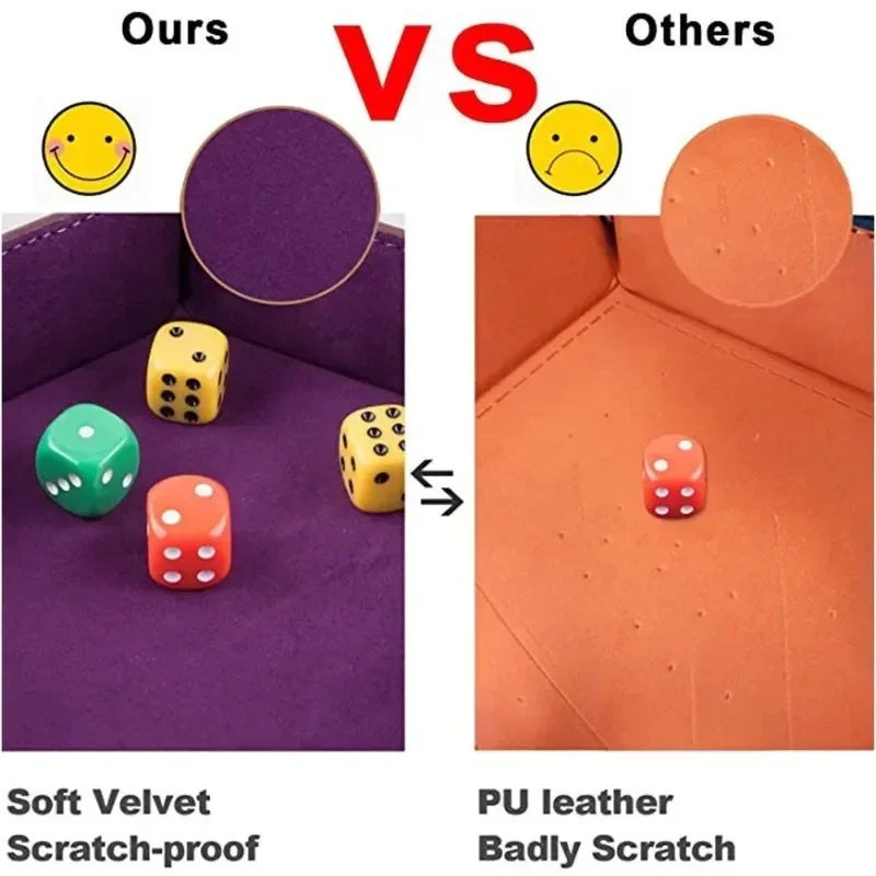 Hexagonal PU Dice Tray Miscellaneous Storage Box Board Game Dice Tray Accessories Leather Tower Dried Fruit dice tray
