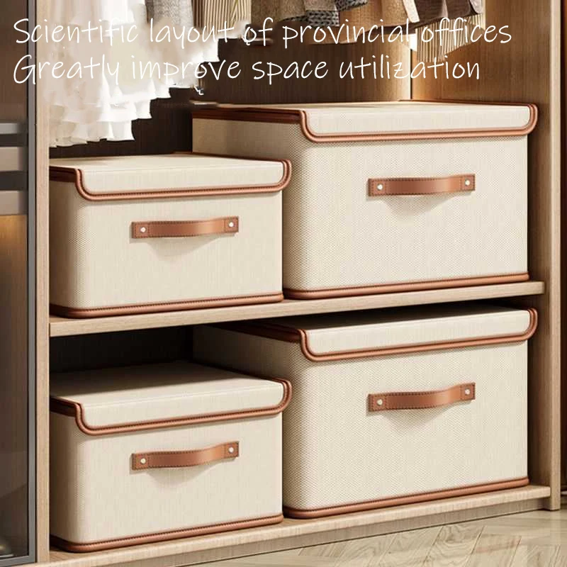 Oxford Cloth Flip-Top Dust-Proof Storage Box for Home and Bedroom Organization