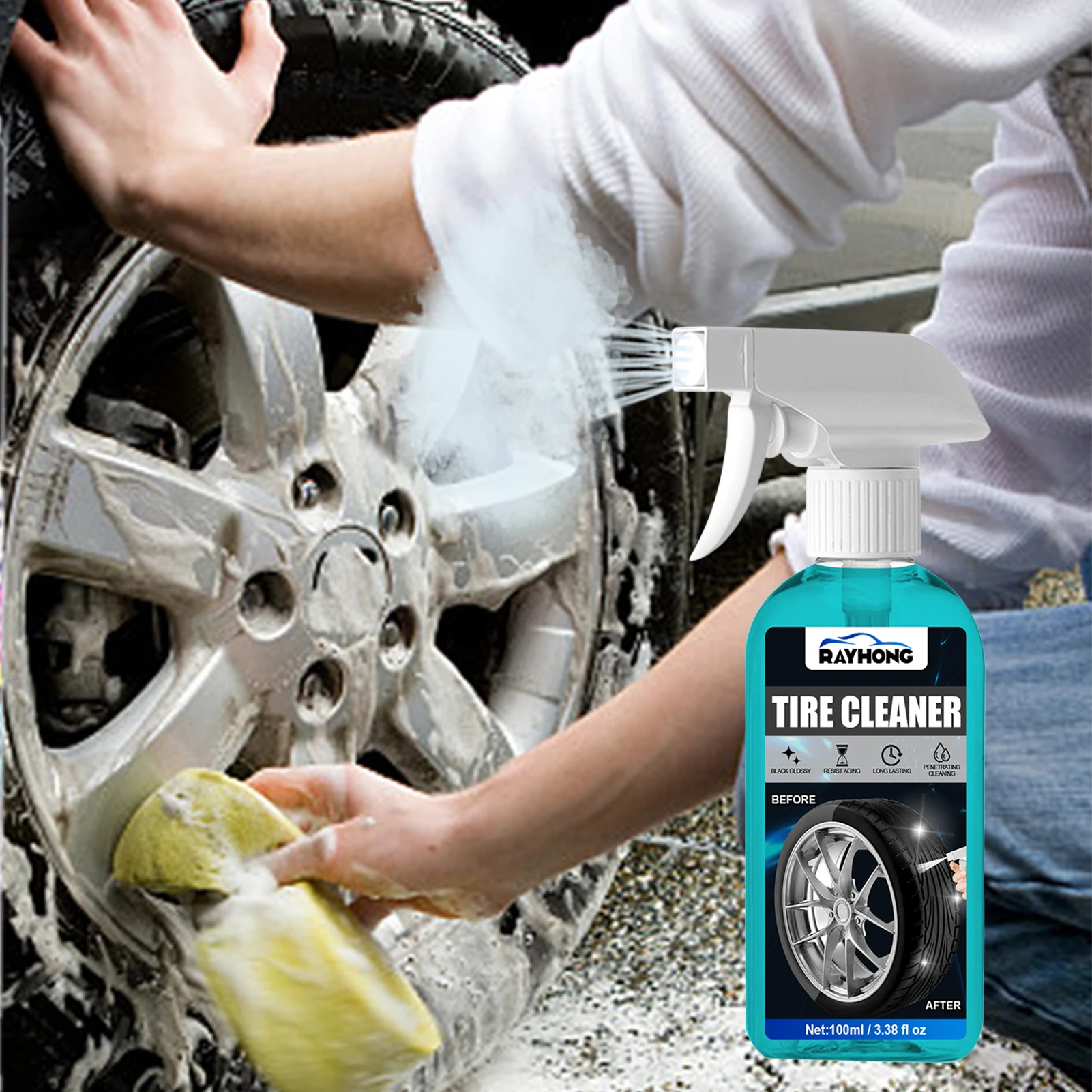 Tire Shine Spray Wheel Cleaner Rim Cleaner For Car Tire Shine Rim Cleaning  Supplies 650ml Car Tire Shine Spray Cars RVs SUVs - AliExpress