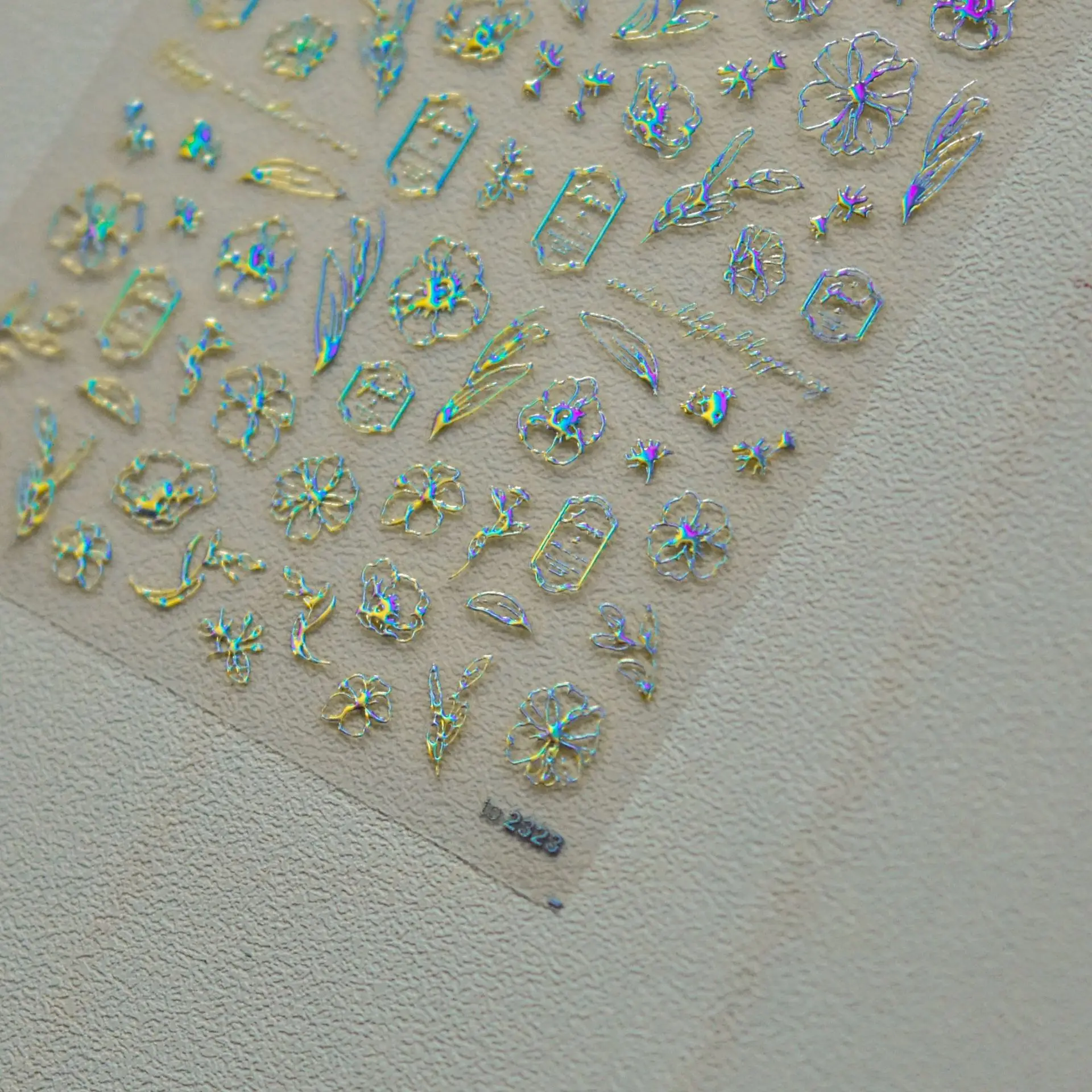 

Holographic Bronzing Nail Art Stickers Gold Silver Flower Embossed Nail Art Decoration Manicure Japanese Wraps Accessoire