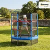 55" Mini Trampoline for Kids with Enclosure Net, Springless Design, Safety Pad, Indoor Outdoor Toy, Gift for Ages 3-6
