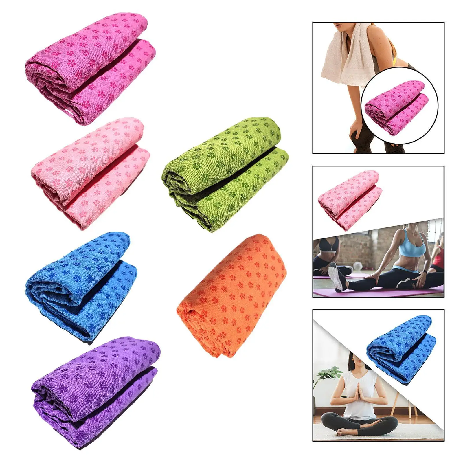 Yoga Towel Practice Soft Accessory Yoga Mat Towel Absorbent Microfiber Non Slip for Fitness Travel Home Gym Training Men Women