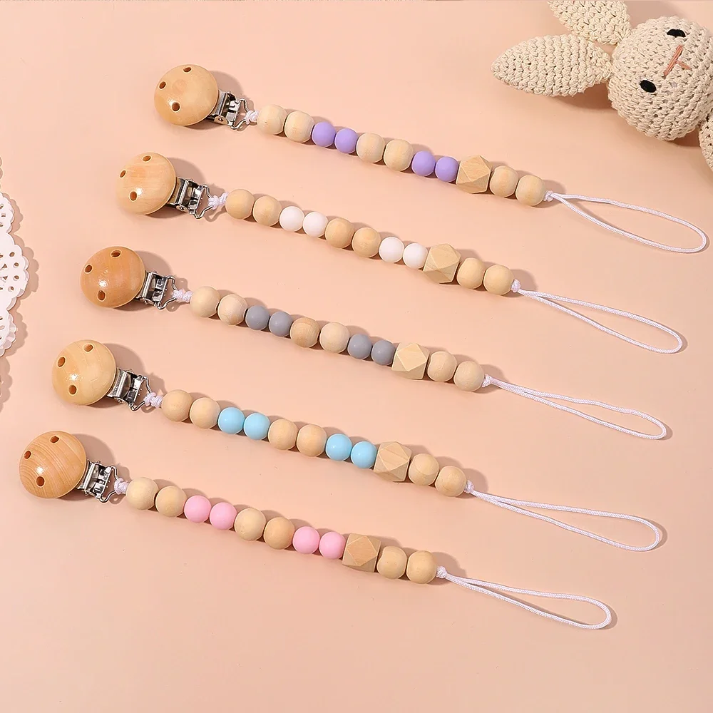 

1pcs Personalized Handmade Pacifier Clip Baby Silicone Pacifier Anti-Drop Chain Food Grade Silicone Teething Toys for Molar Gift