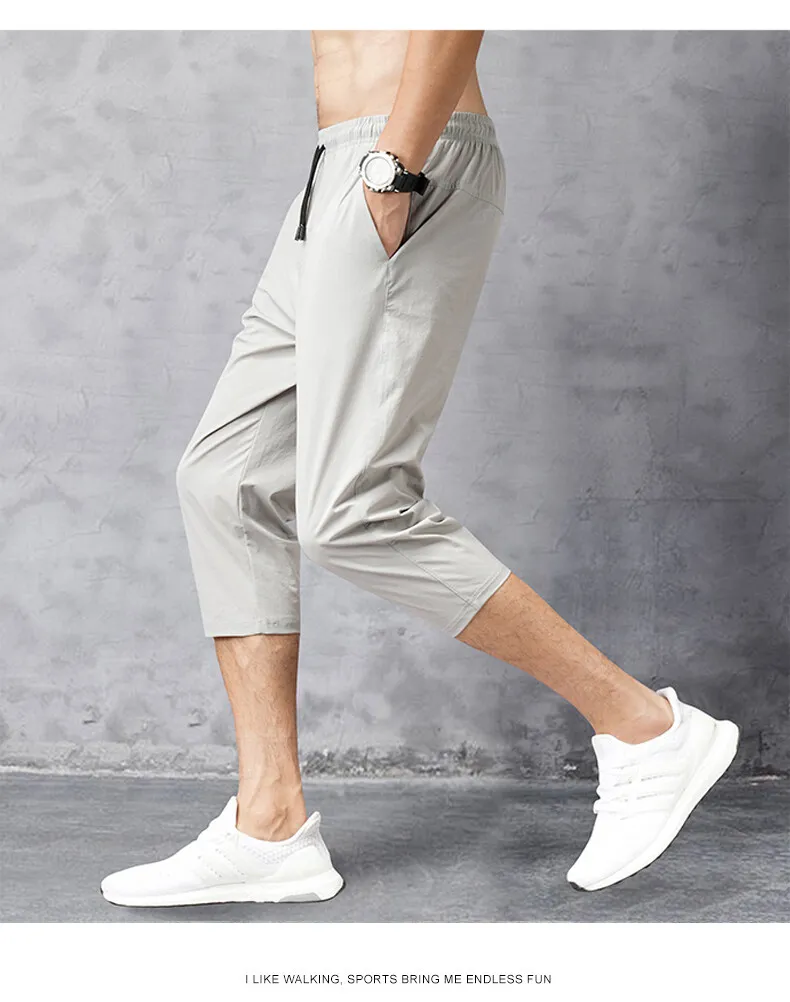 running shorts Men's Shorts Summer Breeches Thin 3/4 Length Trousers Male Bermuda Board Quick Drying Beach Men's Long Shorts casual shorts for women