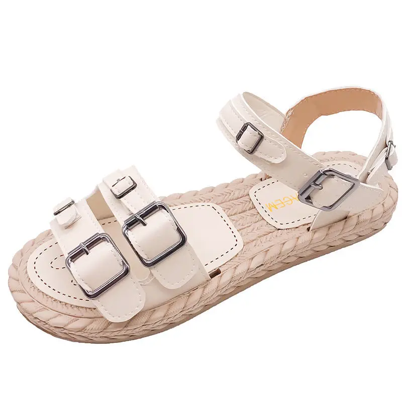 

2022 Women Slip Sandals Gladiator Foam Sole Durable Platform Flat Heels Buckle Casual Fashion Beach Ladies Shoes Sandalias Mujer