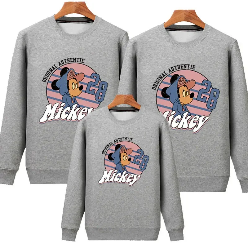 

2023 Disney Mickey Mouse Couple Hoodie Men's and Women's Parent Child Korean Pullover Cotton Spring Sweatshirt Y2K