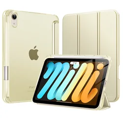 Compact Trifold Case with Pencil Holder and Auto Sleep/Wake Functionality (Champagne Gold)