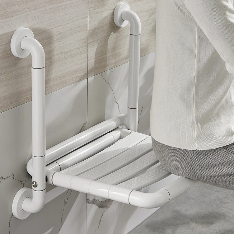 Sitting Folding Bathroom Stool Unique Quality Nordic Folding Shower Chair Wall Mounted Folding Silla Ducha Bathroom Furniture 5