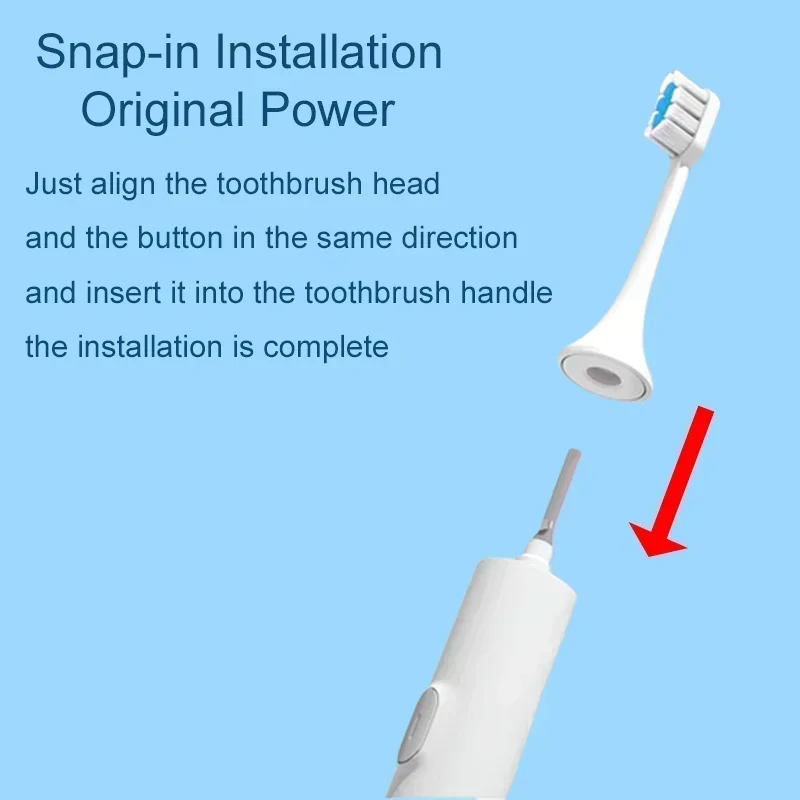 Description Picture 3 of item6pcs Replaceable For Iconic Brand MIJIA T300/500/700 Brush Heads Sonic Electric Toothbrush Soft DuPont Bristle Brush Vacuum Nozzles