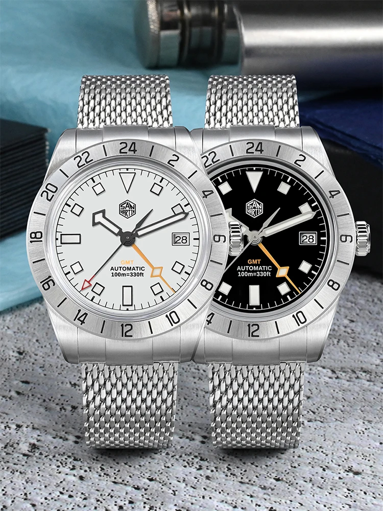 San Martin New 39mm GMT Watch Luxury Sport Watches NH34 Automatic