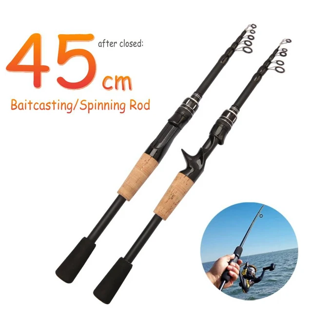 1.5M 1.8M 2.1M 2.4M Carbon Telescopic Rock Fishing Rod Ultra Light Rod Lure  Carp Fishing Rod Travel Ocean Spinning Fishing Gear - AliExpress