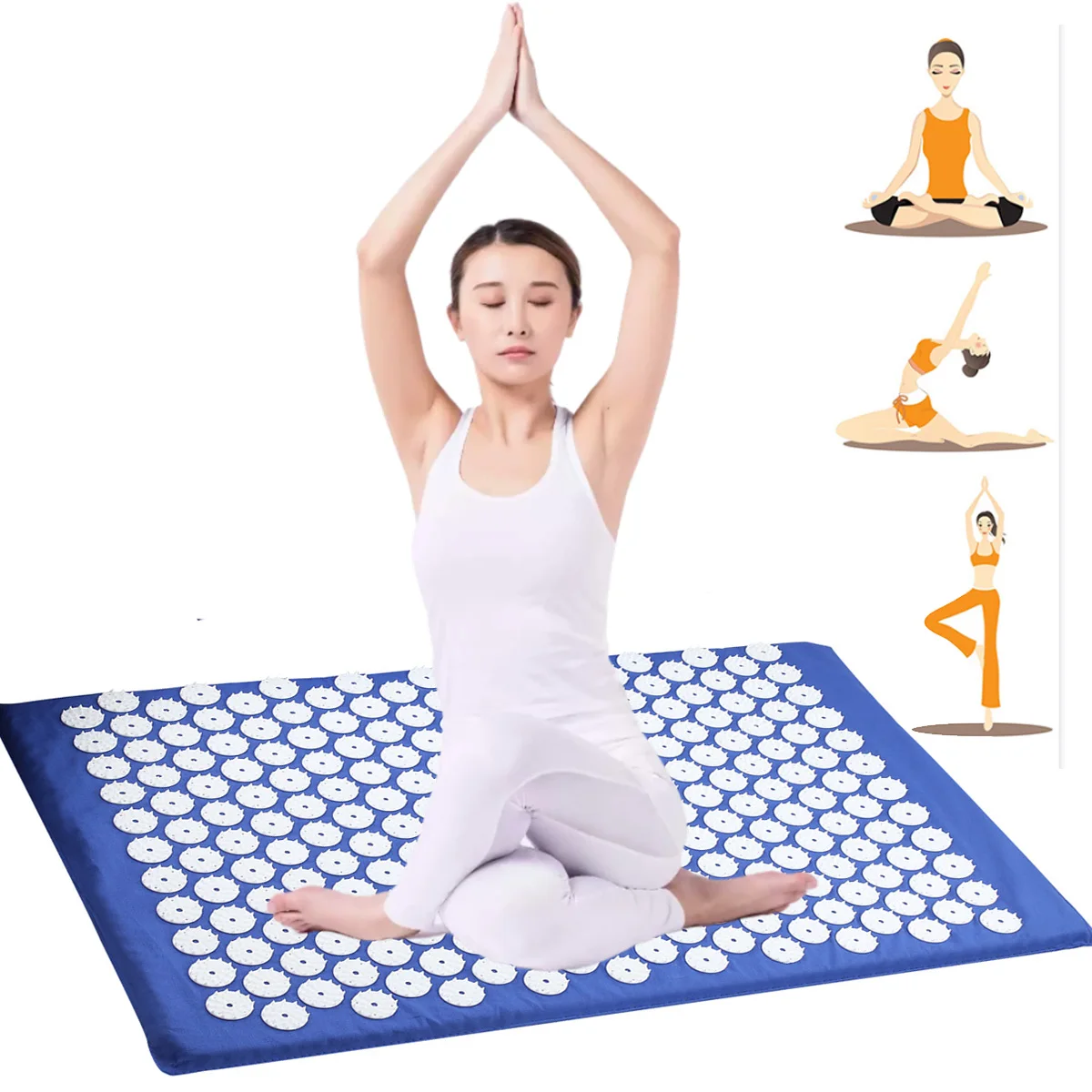 Yoga Acupressure Mat ABS Spike Acupressure Massage Pad Back Body Relieve Stress Tension Relaxation Pain Pad Mat Yoga Mat Massage Pad