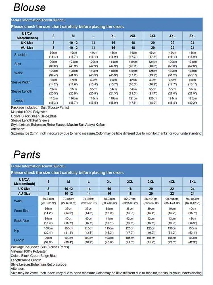 ZANZEA Vintage Printed Muslim Sets Women Blouse Suit Autumn Tracksuits Islamic Outfits Long Sleeve Shirt & Pants Causal Abaya
