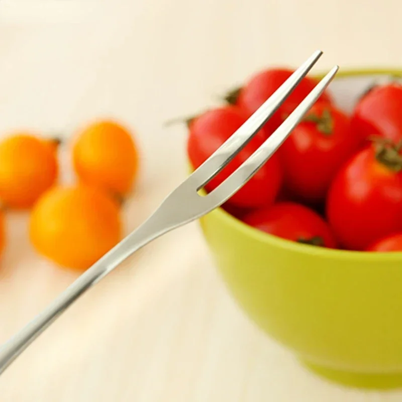 Stainless Steel Fruit Forks 5pcs/10pcs for Restaurant Cafeteria Home Party