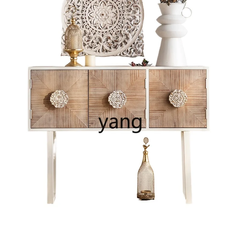 

LMM Vintage Storage Cabinet Floor Sideboard Cabinet Solid Wood Home Living Room Curio Cabinet